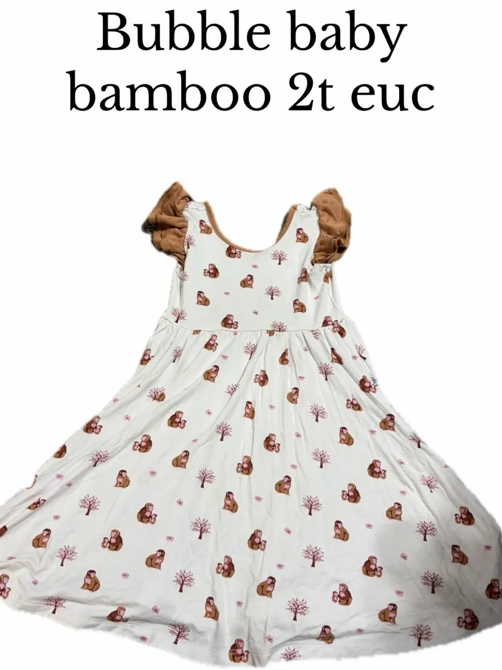 Bubble baby bamboo 2t smocked monkey dress